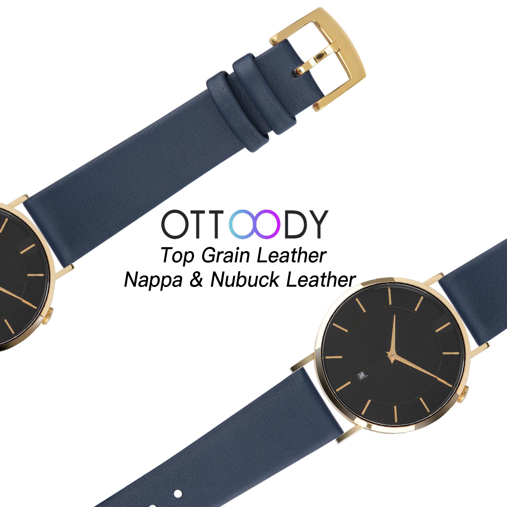 Foto 6 pulgar | Pulseras Ottoody De Piel Con Cierre Rápido, De Grano Superior, Unisex - Venta Internacional.