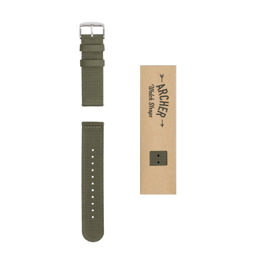 Foto 7 | Pulseras De Reloj Archer Premium De Nailon De Liberación Rápida, 22 Mm, Color Oliva - Venta Internacional.
