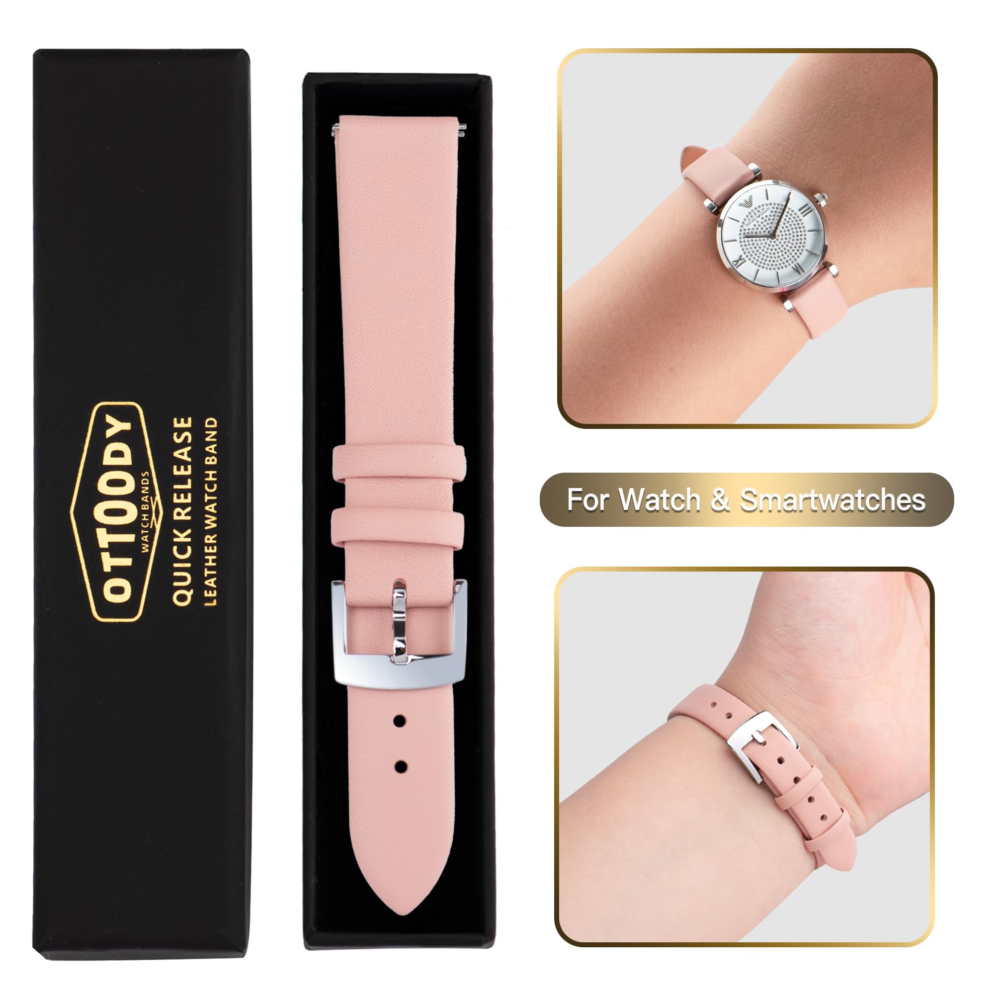 Foto 7 | Correas De Reloj Ottoody Leather Quick Release Top Grain Leather - Venta Internacional.