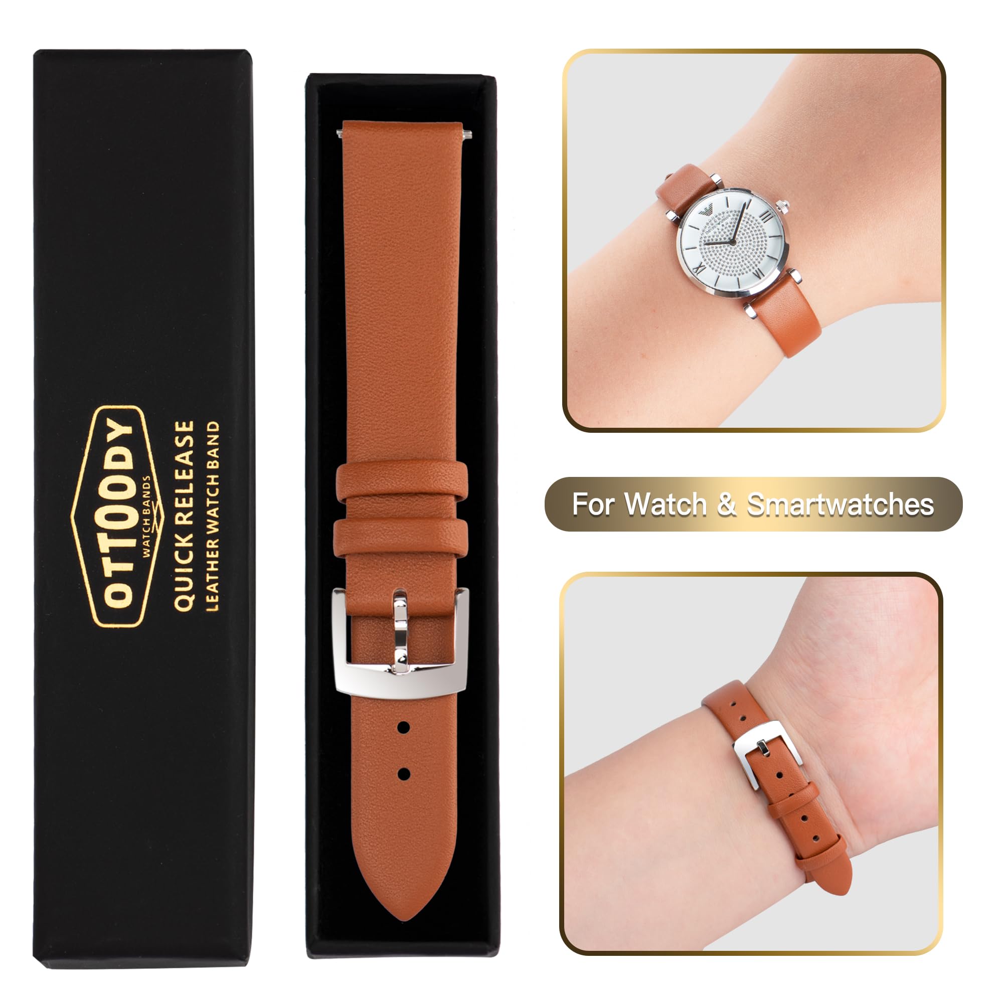 Foto 8 pulgar | Correas De Reloj Ottoody Leather Quick Release Top Grain Leather - Venta Internacional.