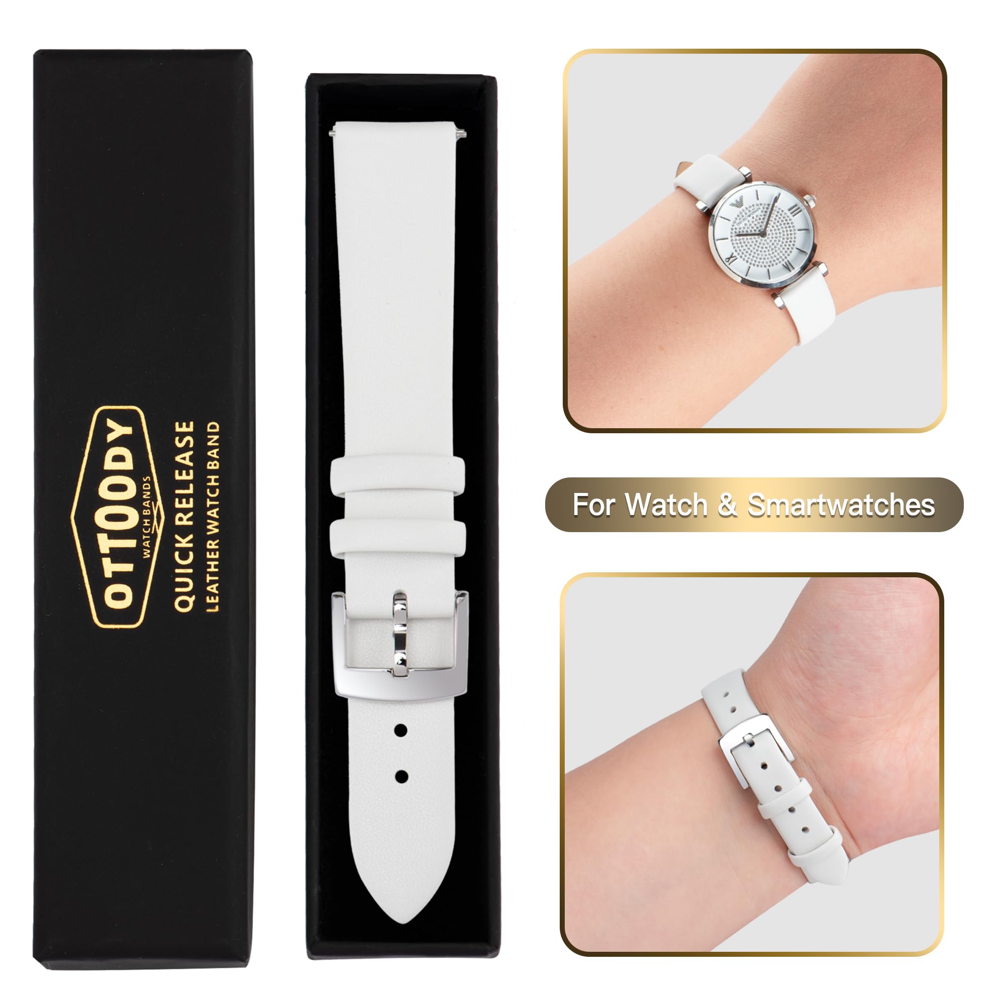 Foto 7 | Pulseras Ottoody De Piel Con Cierre Rápido, De Grano Superior, Unisex - Venta Internacional.