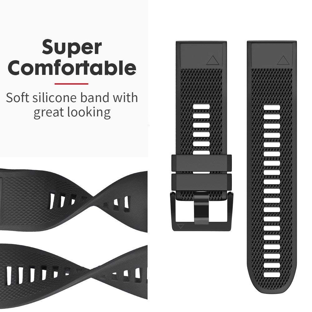 Foto 6 pulgar | Correa De Reloj Notocity Compatible Con Fenix 5  22 Mm  Silicona  Color Negro - Venta Internacional.