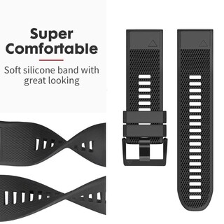 Foto 5 | Correa De Reloj Notocity Compatible Con Fenix 5 22 Mm Silicona Color Negro - Venta Internacional.
