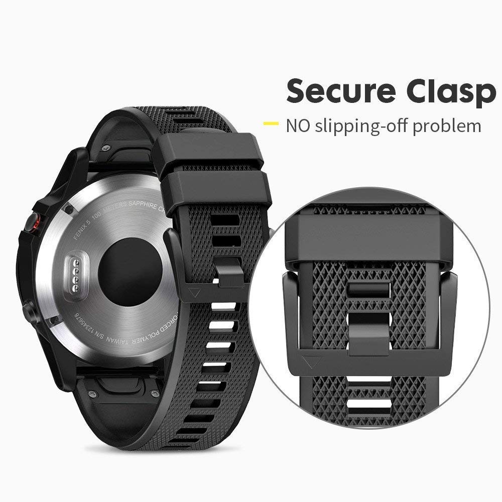 Foto 7 pulgar | Correa De Reloj Notocity Compatible Con Fenix 5  22 Mm  Silicona  Color Negro - Venta Internacional.