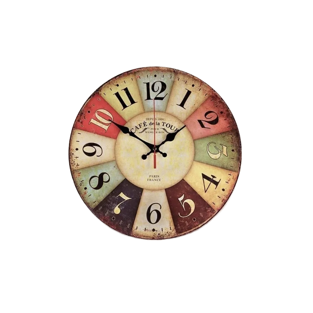 Foto 1 | Reloj de Pared BELUG para Casa/Campo Analógico Redondo Café