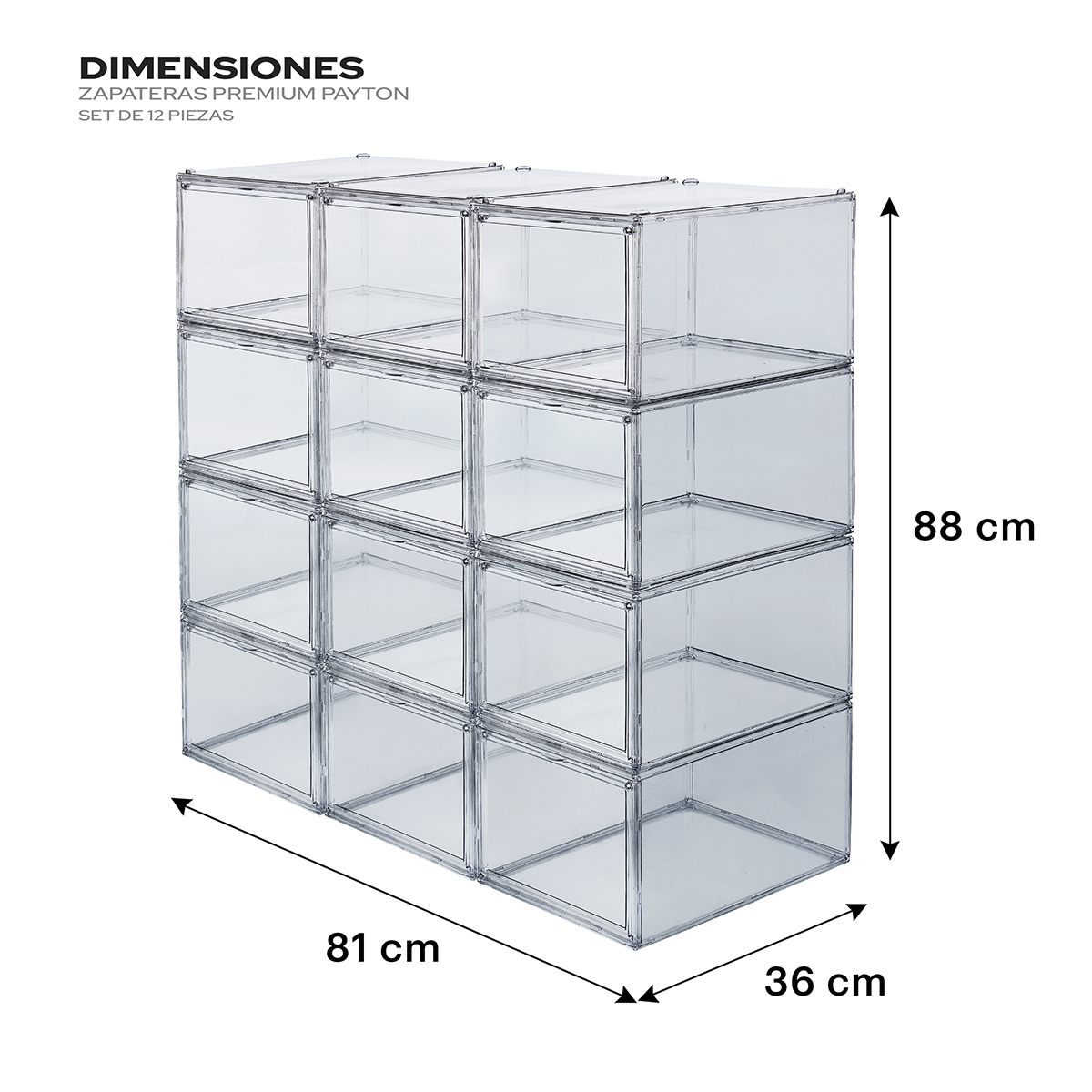 Foto 3 | Zapateras Apilables Ag Box Premium 12 Piezas