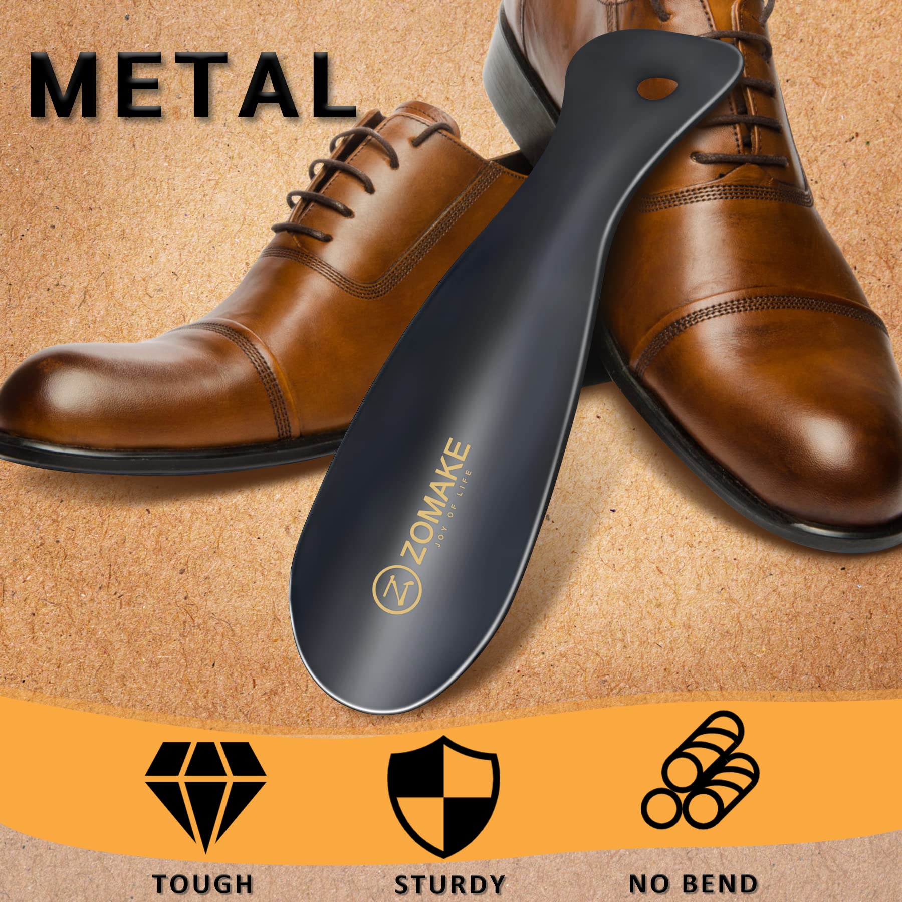 Foto 5 pulgar | Shoehorn Zomake, Metal, Acero Inoxidable, 19 Cm, Portátil, Paquete De 2 - Venta Internacional.