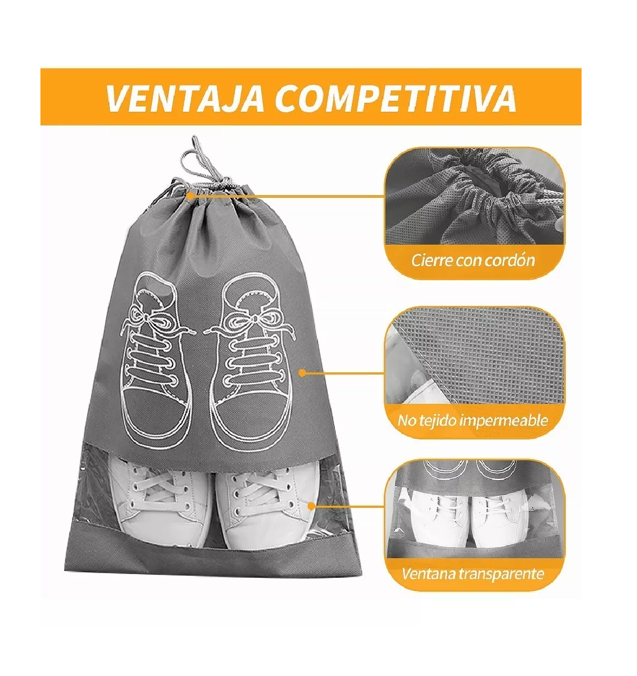 Foto 5 pulgar | Bolsa de Zapatos Belug 10 Piezas Transparente