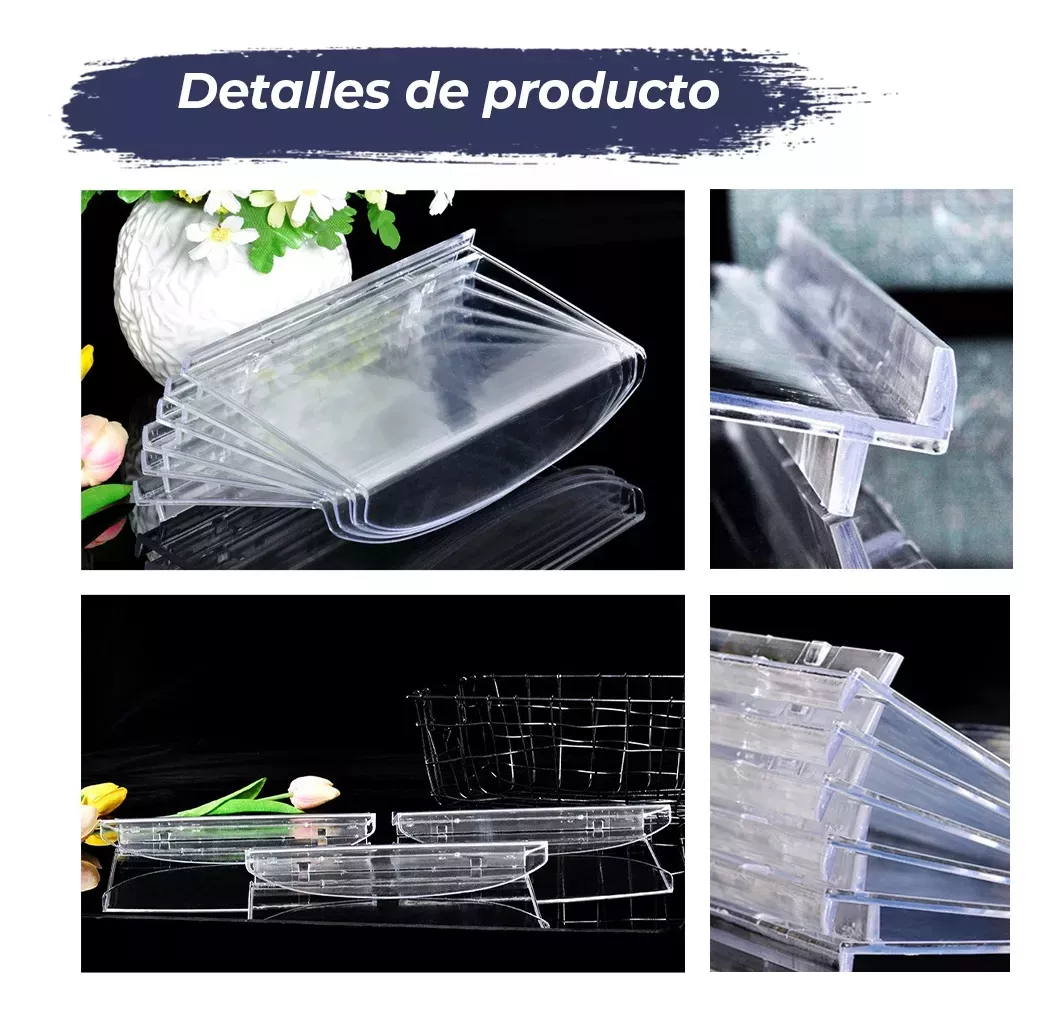 Foto 4 pulgar | Exhibidor Zapatos En Acrílico Para Etiquetar Panel Ranurado Transparente