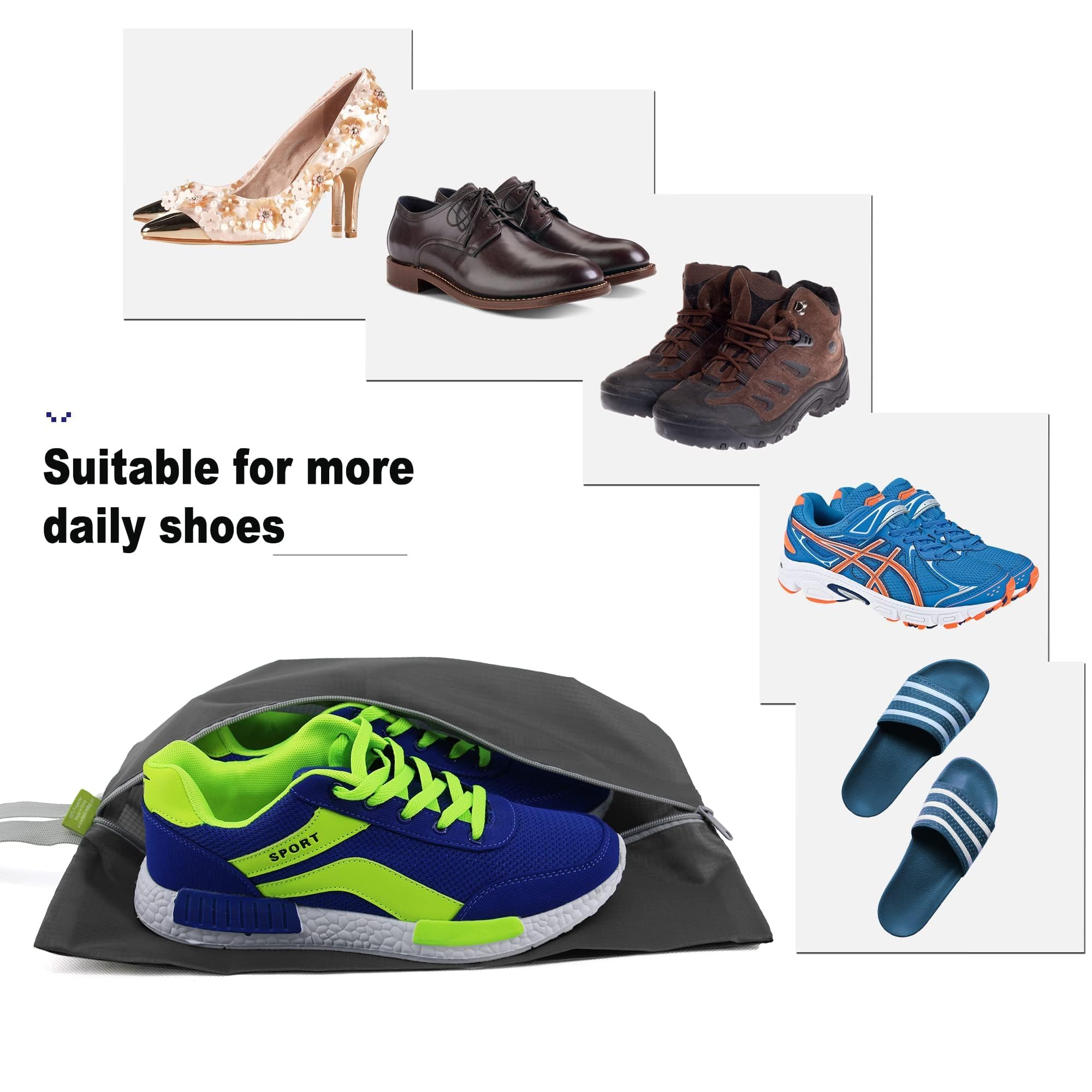 Foto 4 | Organizador De Zapatos Beegreen, Negro Y Azul Marino, Paquete De 6 Unidades Para Viajes De Nailon - Venta Internacional.