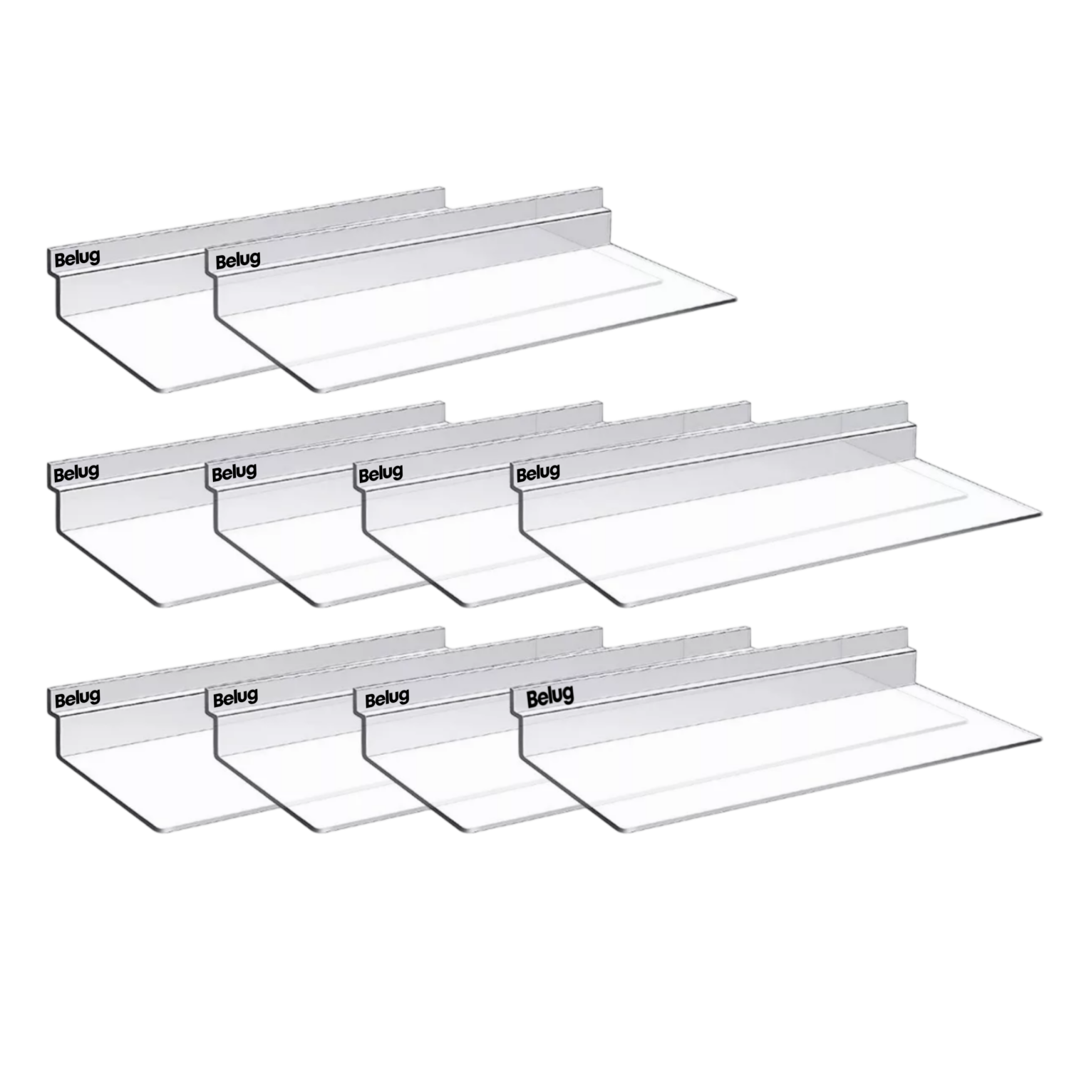 Exhibidor Para Zapatos Acrílico Para Panel Ranurado 10 Pcs, Belug Transparente