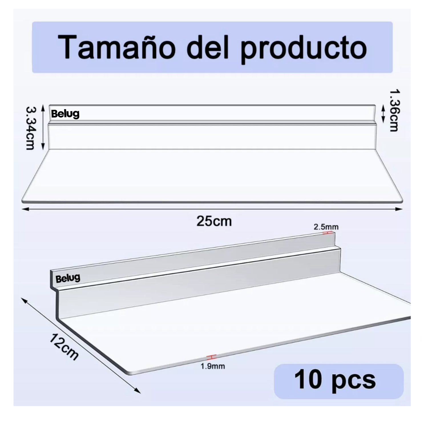 Foto 6 pulgar | Exhibidor Para Zapatos Acrílico Para Panel Ranurado 10 Pcs, Belug Transparente