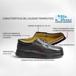 Foto 8 | Zapatos Para Diabético Terapéutico Negro 23-25.5 Negro