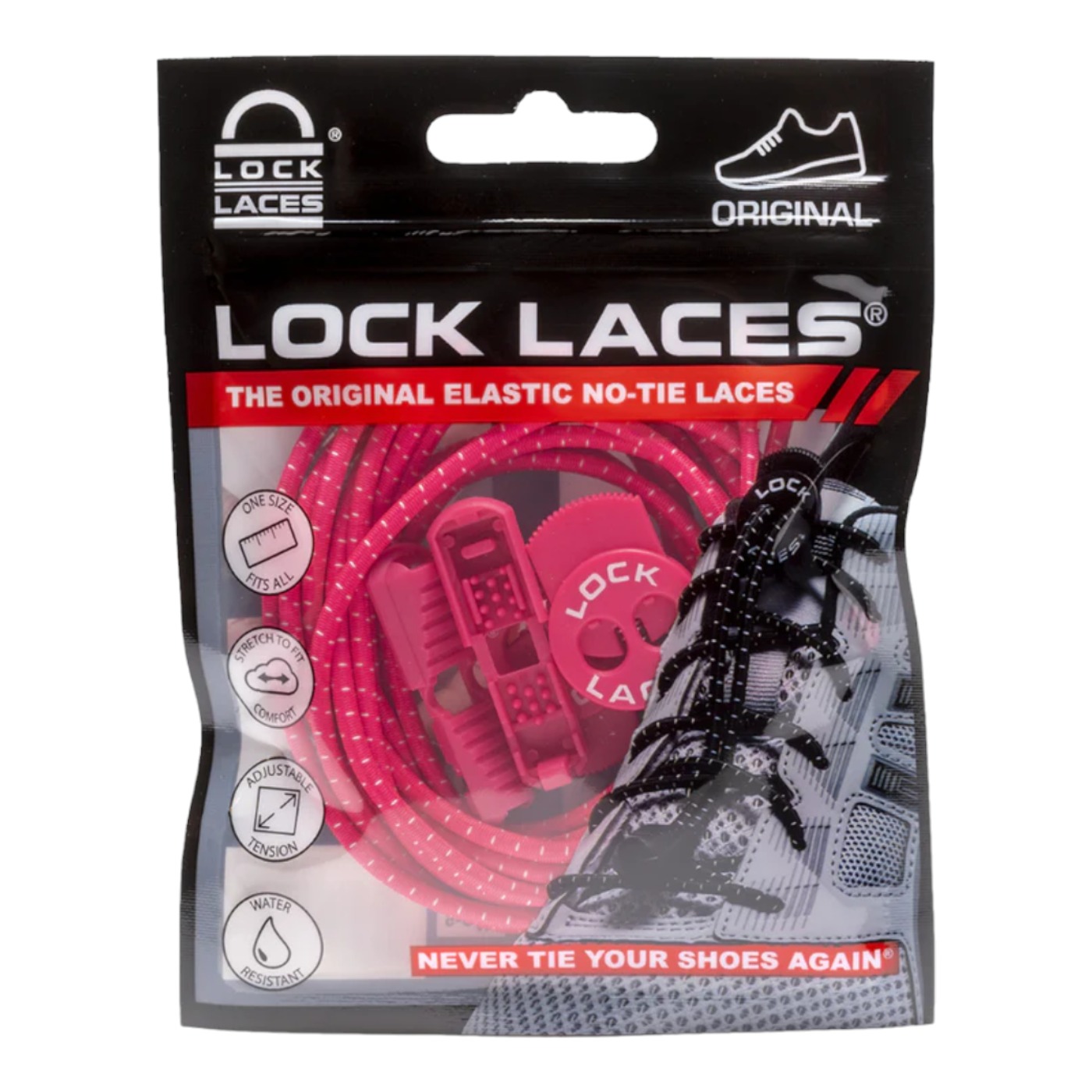 Foto 2 pulgar | Agujetas Lock Laces Unisex Rosa Neón