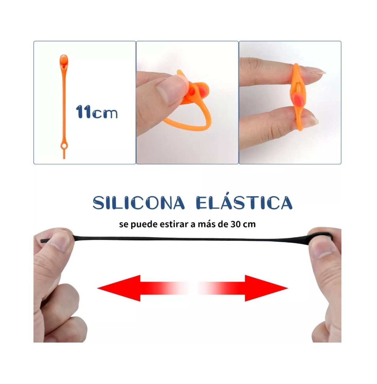 Foto 4 pulgar | Aqujetas de Silicona Elásticas para Tenis