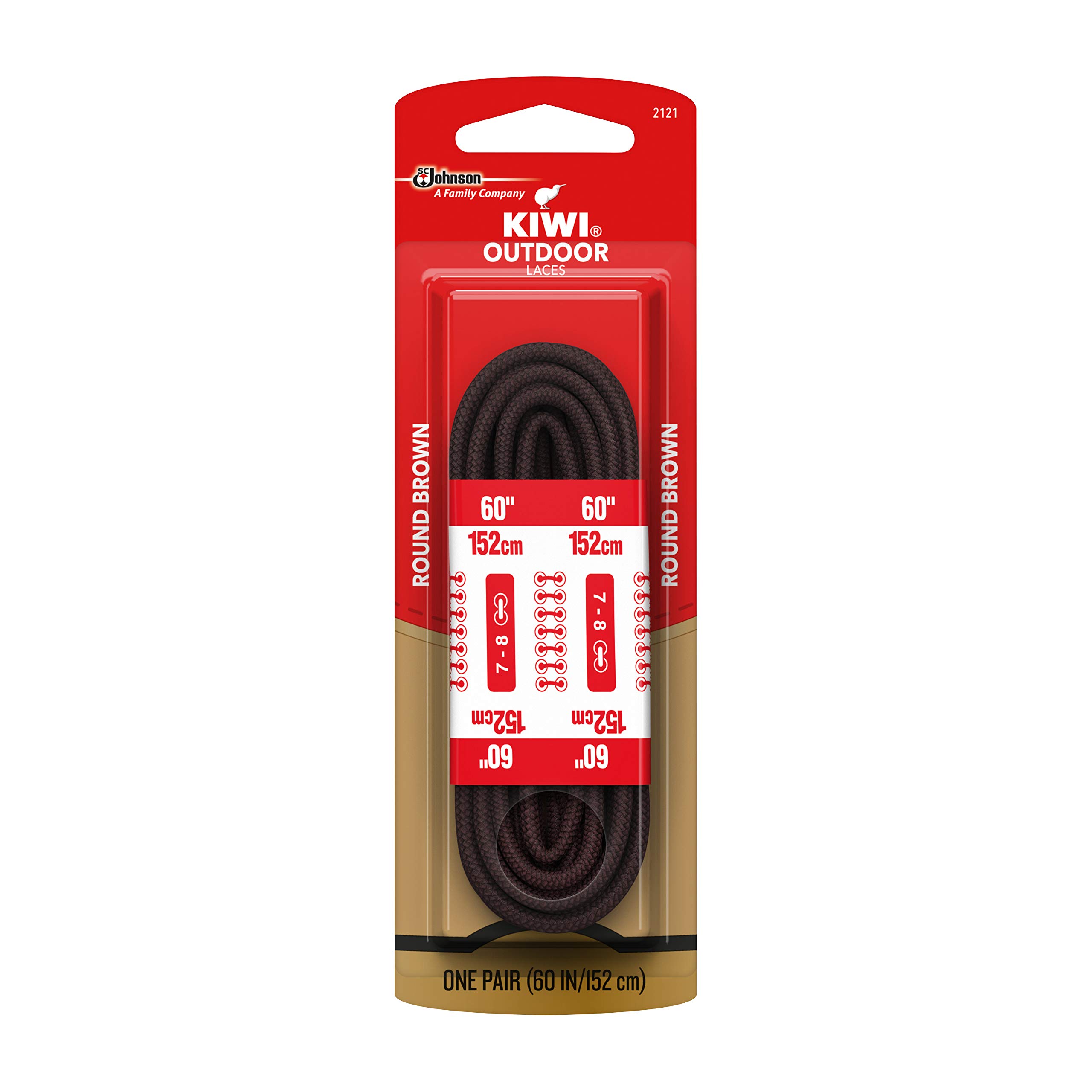 Cordones Para Botas Sc Johnson Kiwi Outdoor De Nailon Redondos, Marrón - Venta Internacional.