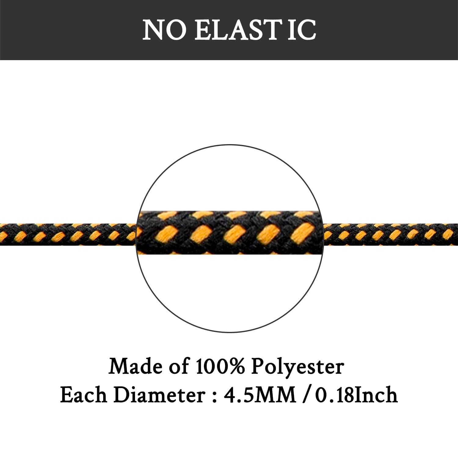 Foto 3 | Botas De Senderismo Shoelaces Endoto Para Merrell Moab, Color Negro Y Amarillo - Venta Internacional.