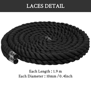 Foto 6 | Cordones Para Zapatos Endoto Thick Rope Para Air Force 1, Color Negro, 12,7 Mm - Venta Internacional.