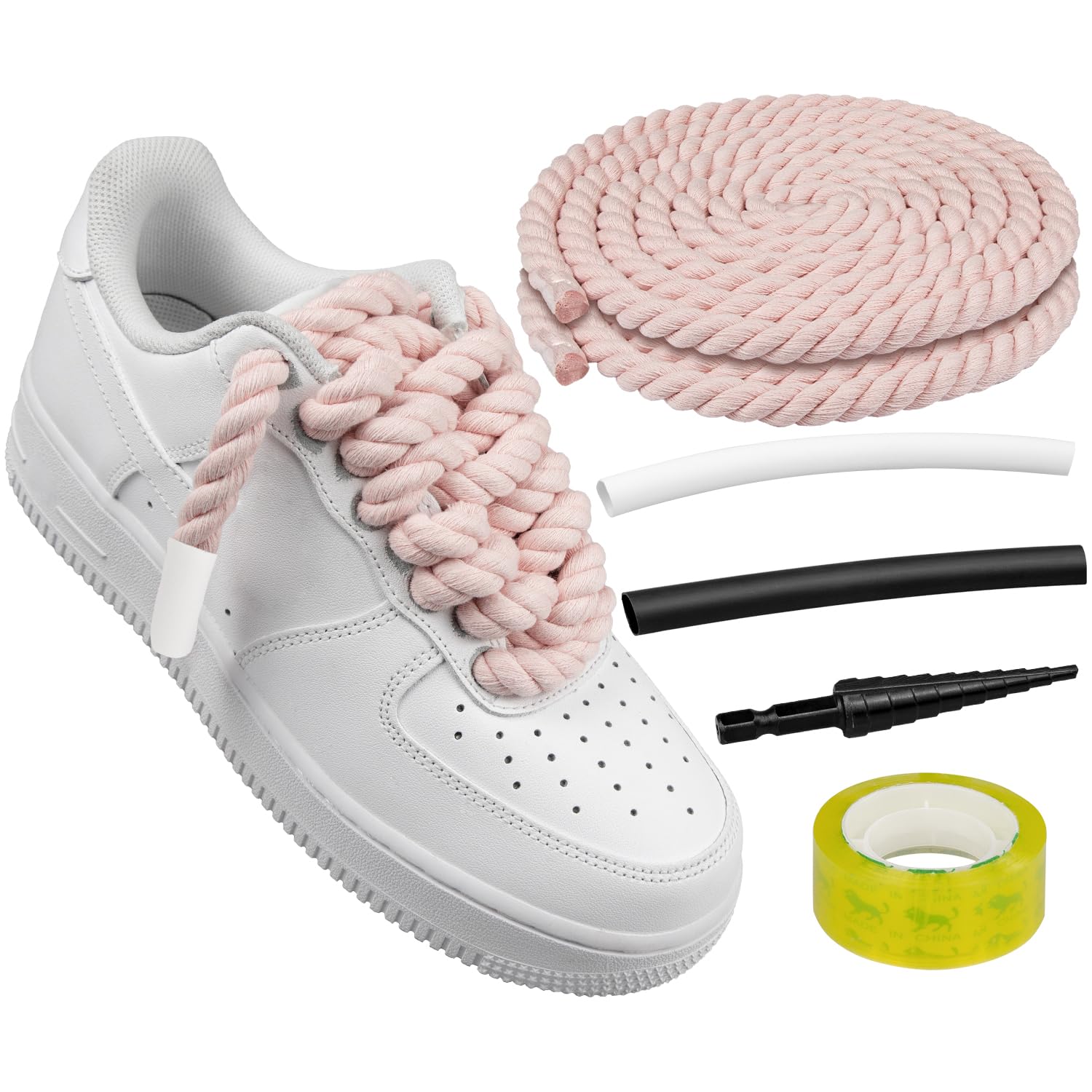 Cordones Para Zapatos Endoto Thick Rope Para Air Force 1, Rosa, 10 Mm - Venta Internacional.