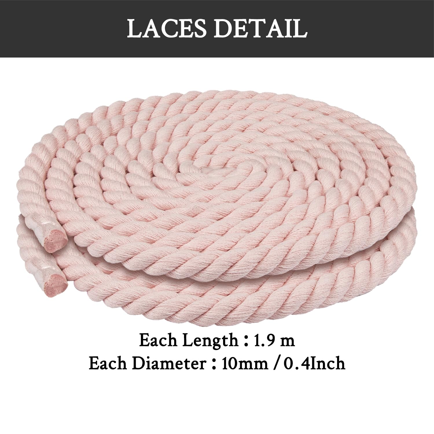 Foto 7 pulgar | Cordones Para Zapatos Endoto Thick Rope Para Air Force 1, Rosa, 10 Mm - Venta Internacional.