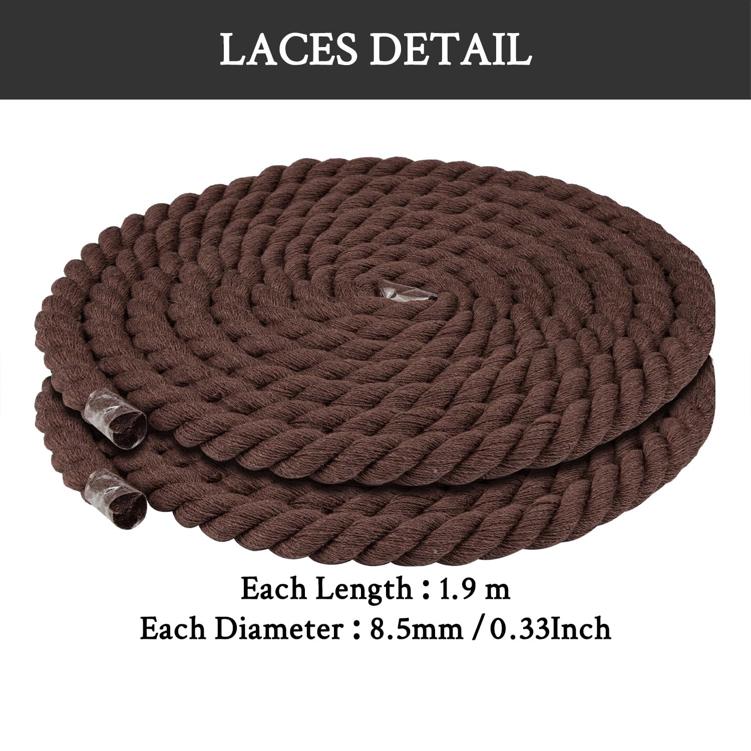 Foto 6 | Cordones Para Zapatos Endoto Thick Rope Para Air Force 1, Color Marrón, 8,5 Mm - Venta Internacional.