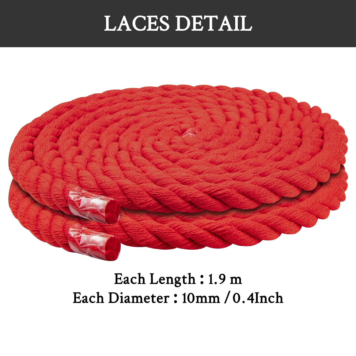 Foto 7 pulgar | Cordones Para Zapatos Endoto Thick Rope Para Air Force 1, Color Rojo, 8,5 Mm - Venta Internacional.