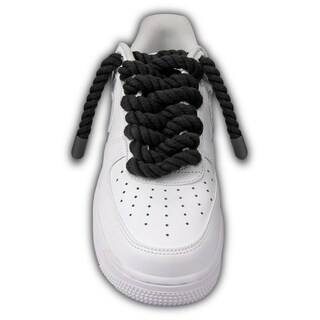 Foto 2 | Cordones Para Zapatos Endoto Thick Rope Para Air Force 1, Color Negro, 10 Mm - Venta Internacional.
