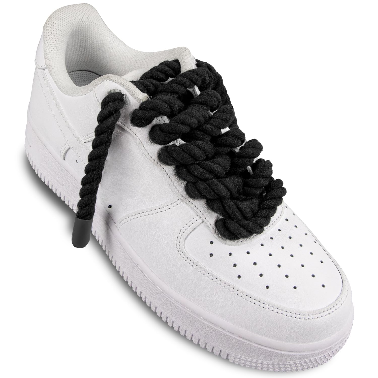 Foto 4 pulgar | Cordones Para Zapatos Endoto Thick Rope Para Air Force 1, Color Negro, 10 Mm - Venta Internacional.