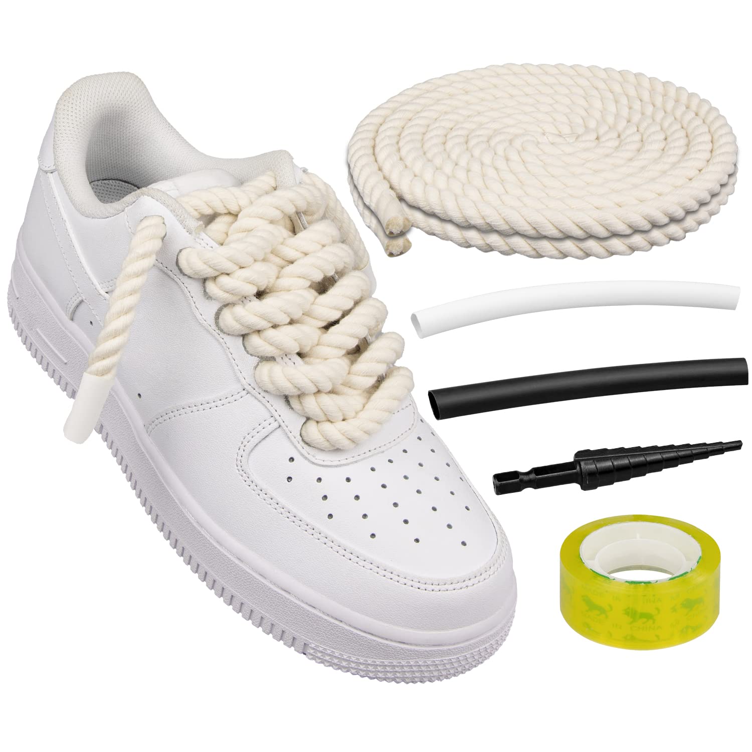 Cordones Para Zapatos Endoto Thick Rope Para Air Force 1, Color Beige, 10 Mm - Venta Internacional.