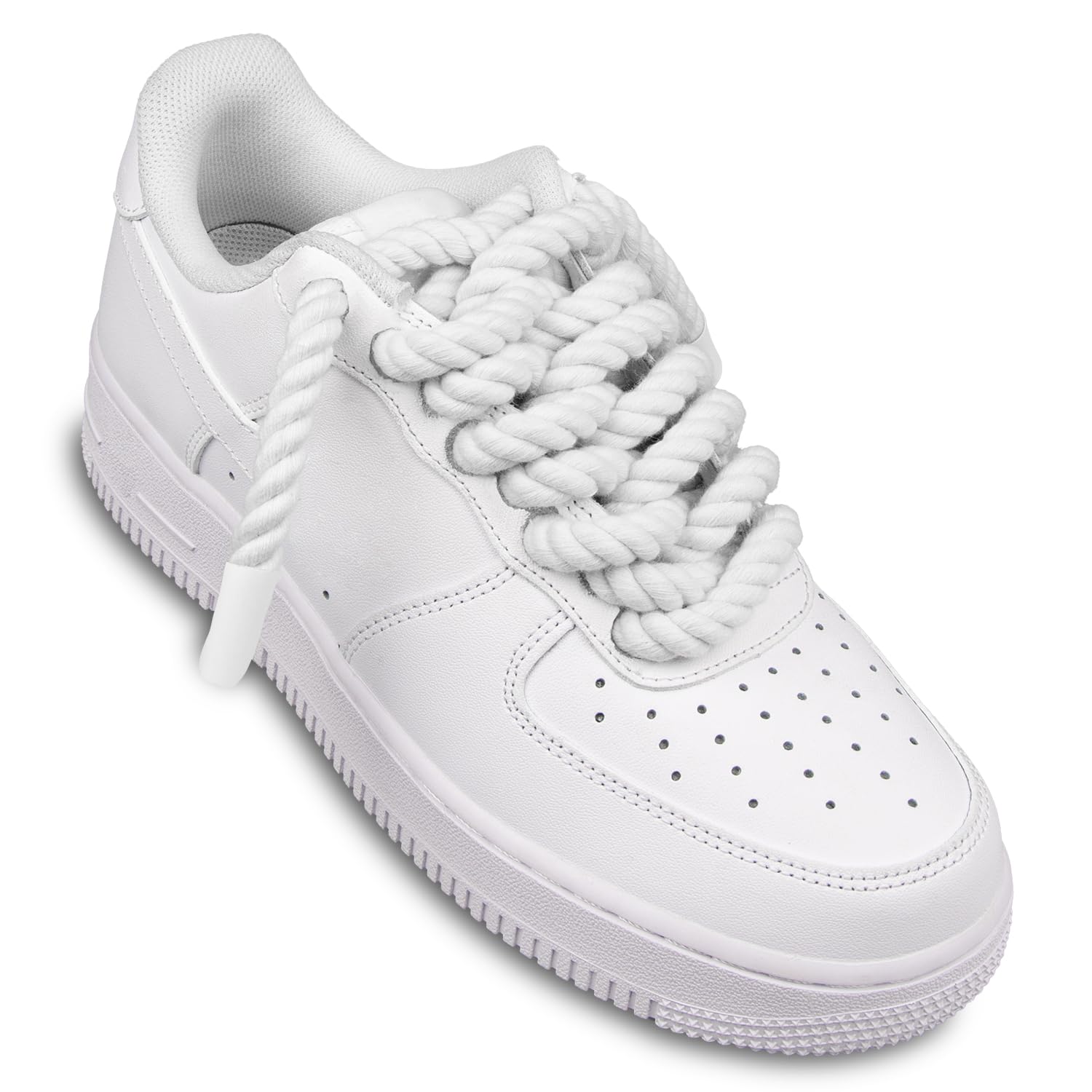 Foto 3 | Cordones Para Zapatos Endoto Thick Rope Para Air Force 1, Color Blanco, 10 Mm - Venta Internacional.
