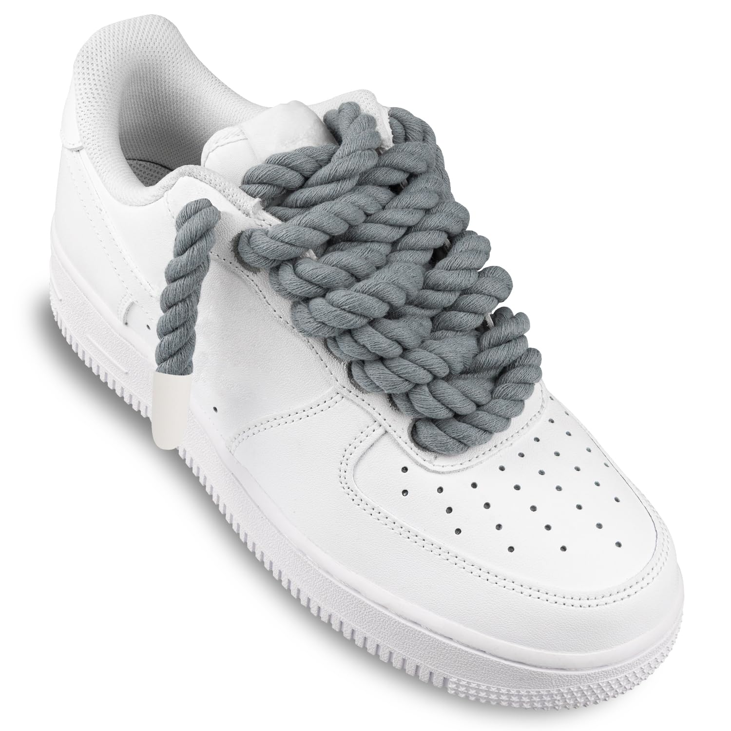 Foto 4 pulgar | Cordones Para Zapatos Endoto Thick Rope Para Air Force 1, Color Gris, 12,7 Mm - Venta Internacional.