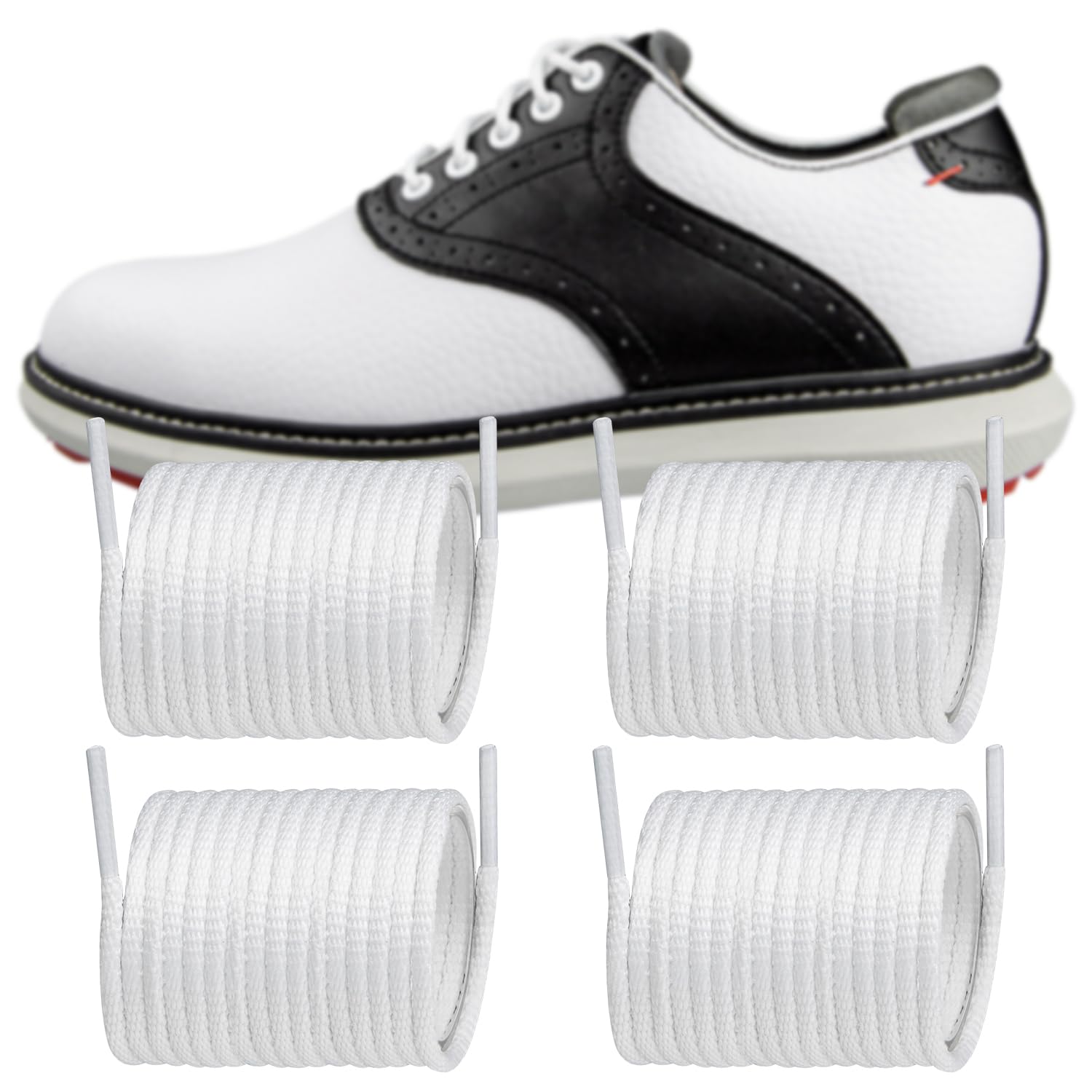 Shoelaces Endoto Para Footjoy, Vestido De Golf, Zapatos Oxford, Blancos - Venta Internacional.