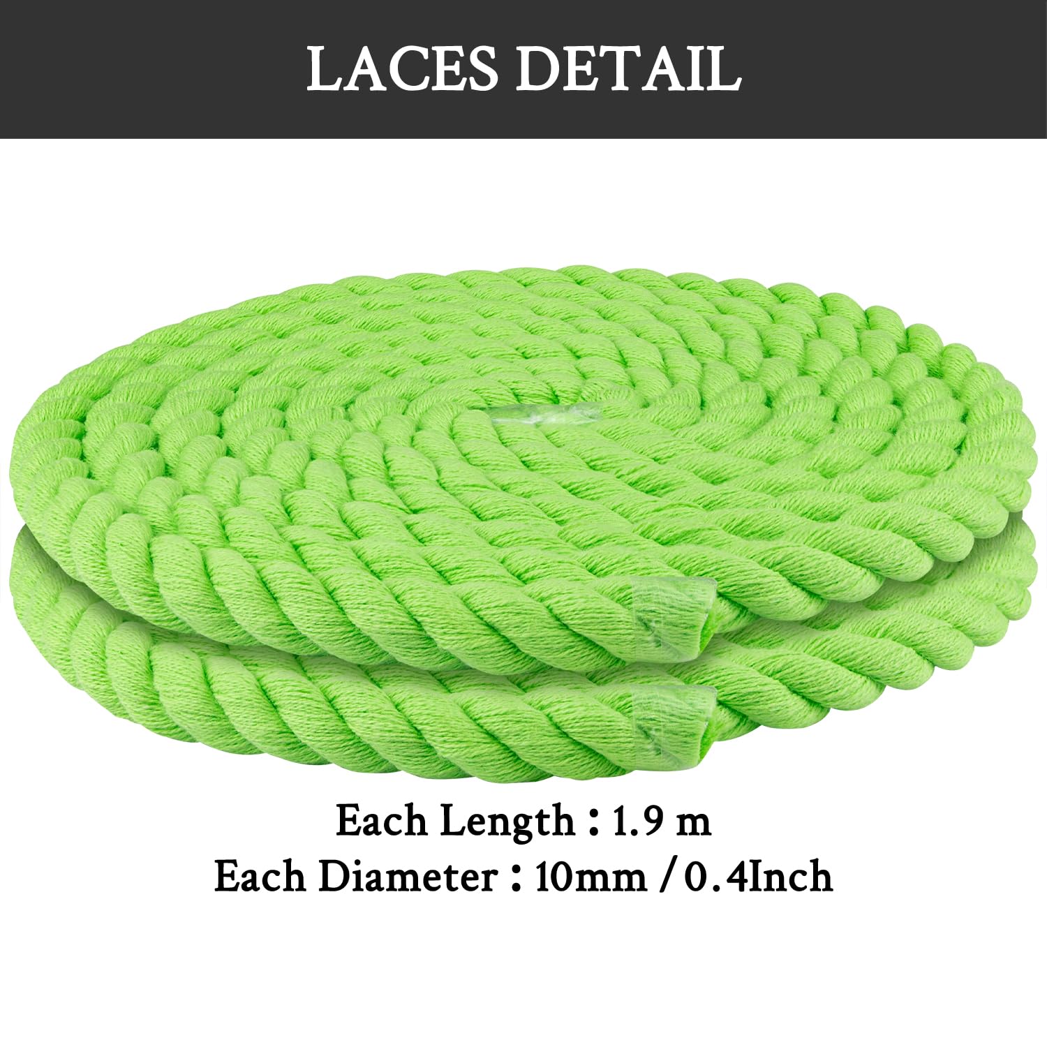 Foto 7 pulgar | Cordones Para Zapatos Endoto Thick Rope Para Air Force 1, Color Verde, 8,5 Mm - Venta Internacional.