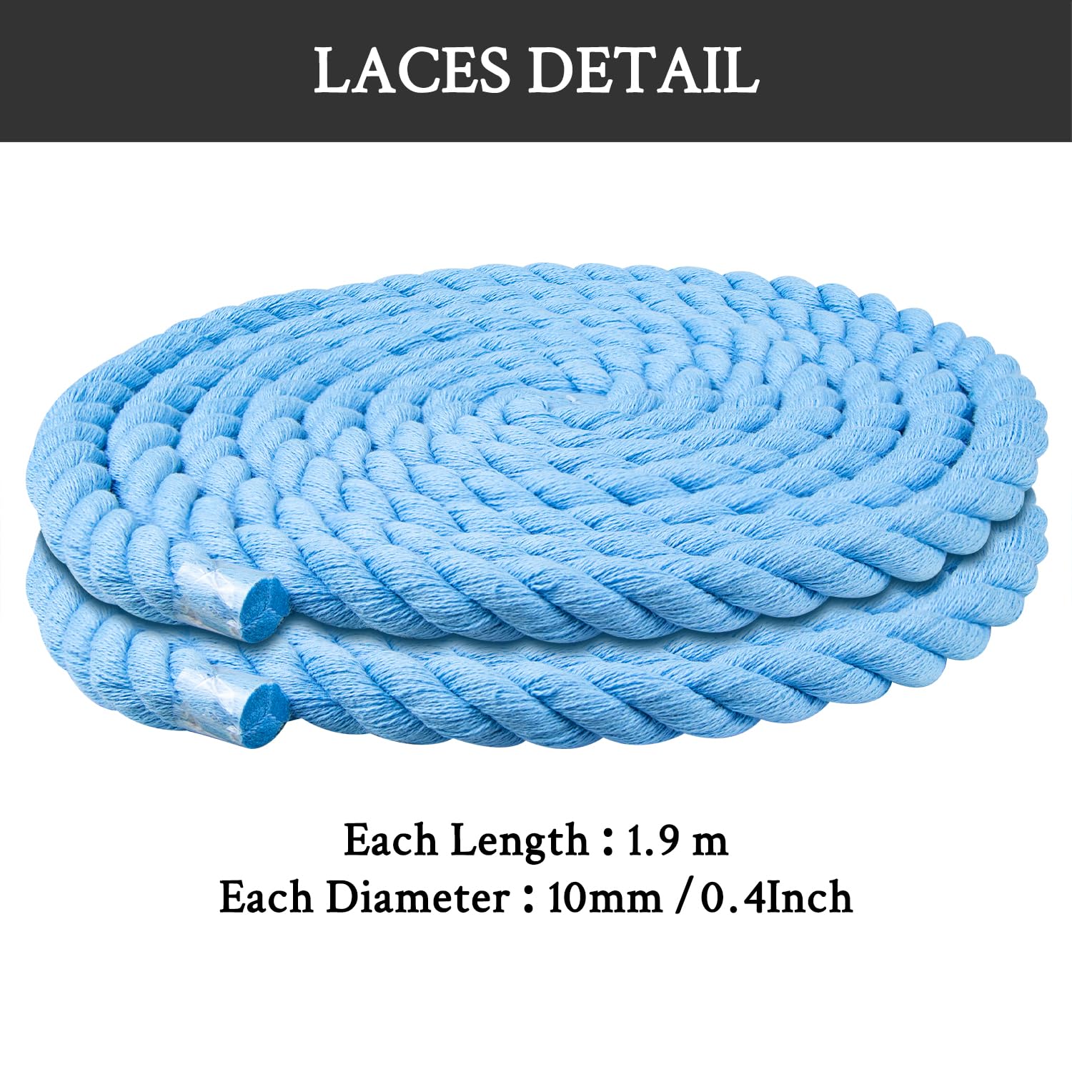 Foto 6 | Cordones Para Zapatos Endoto Thick Rope Para Air Force 1, Color Azul Bebé, 8,5 Mm - Venta Internacional.