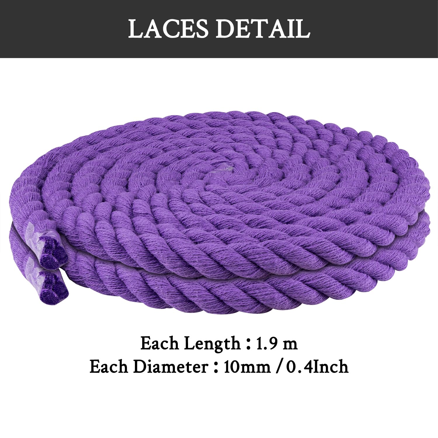 Foto 7 pulgar | Cordones Para Zapatos Endoto Thick Rope Para Air Force 1, Color Morado, 10 Mm - Venta Internacional.