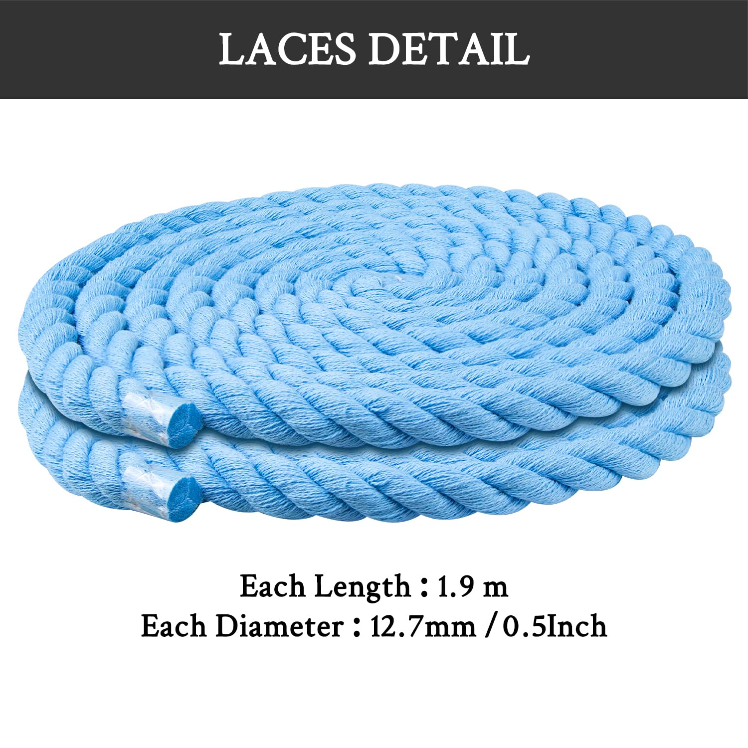 Foto 7 pulgar | Cordones Para Zapatos Endoto Thick Rope Para Air Force 1, Color Azul Bebé, 12,7 Cm - Venta Internacional.