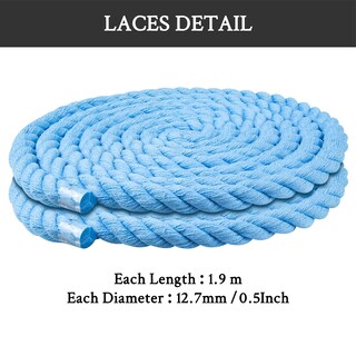 Foto 6 | Cordones Para Zapatos Endoto Thick Rope Para Air Force 1, Color Azul Bebé, 12,7 Cm - Venta Internacional.