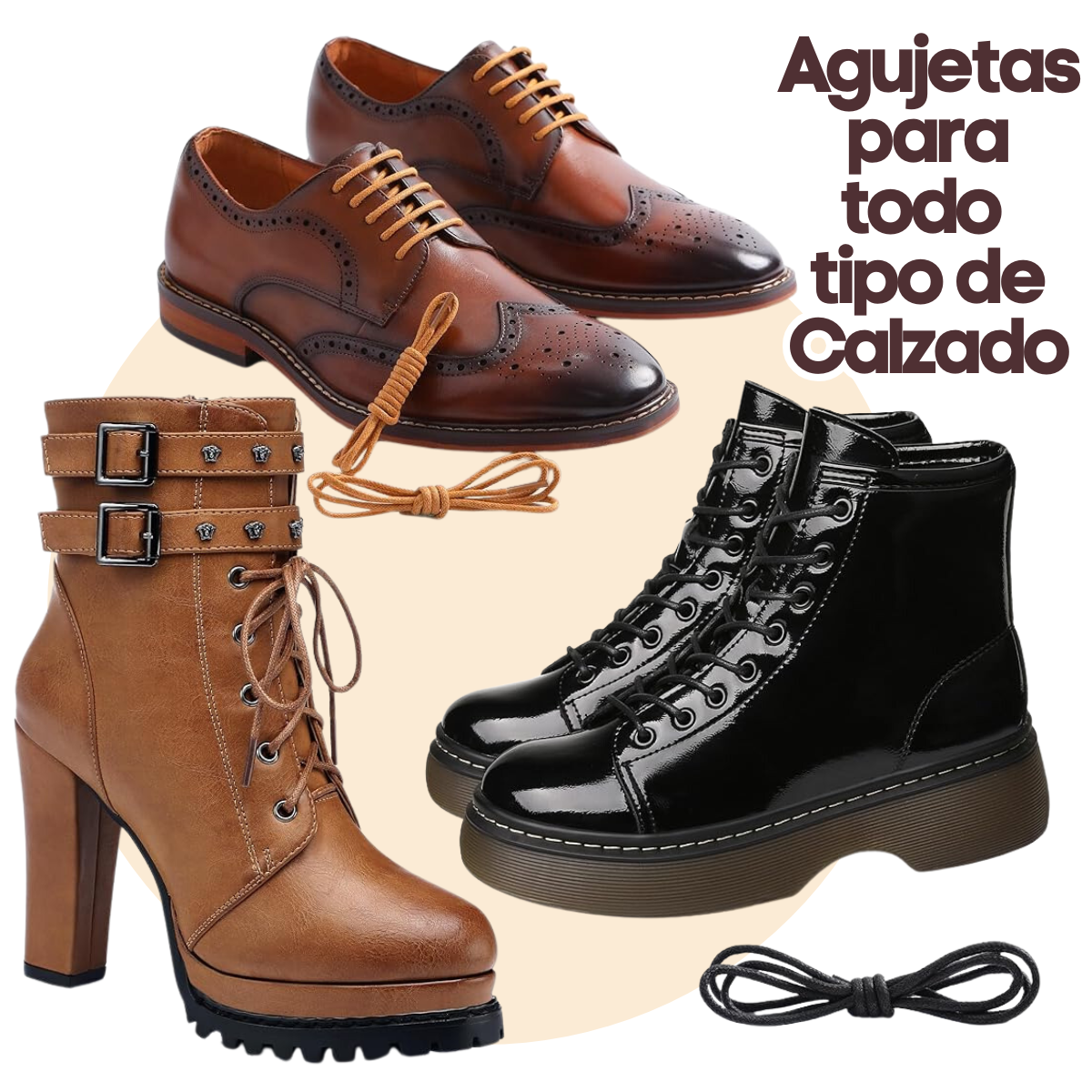 Foto 2 | 4 Pares Agujetas Enceradas Botas Redondas Reforzadas 120cm
