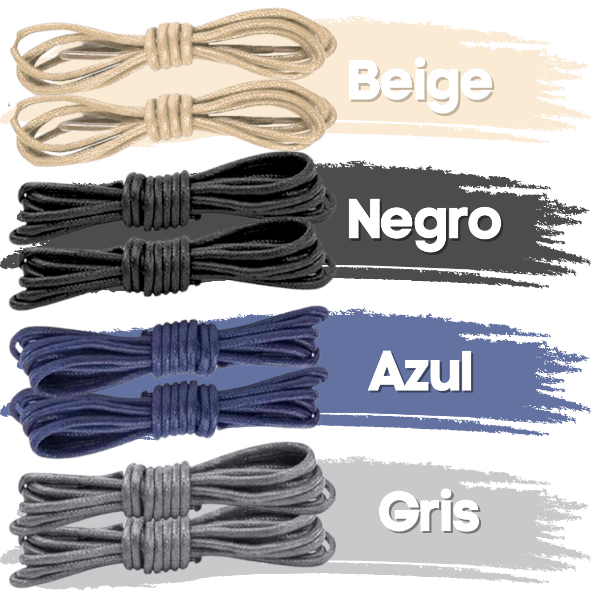 Foto 4 pulgar | 4 Pares Agujetas Enceradas Botas Redondas Reforzadas 120cm