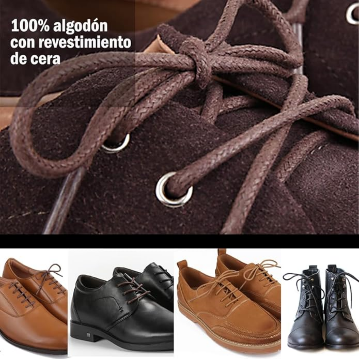 Foto 7 pulgar | 4 Pares Agujetas Enceradas Botas Redondas Reforzadas 120cm