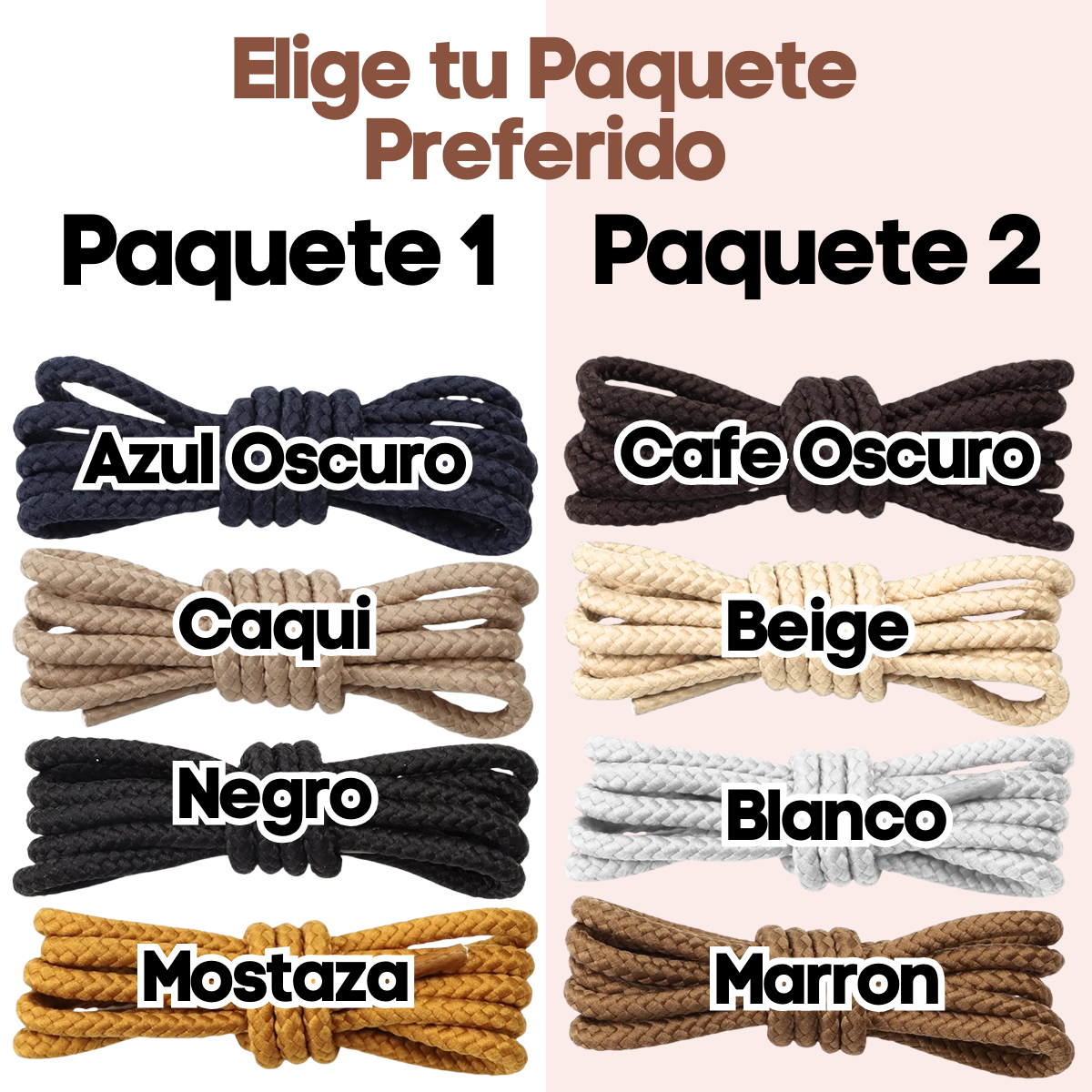 Foto 3 pulgar | 4 Par Agujetas Botas Combinadas Redondas Reforzadas 120cm