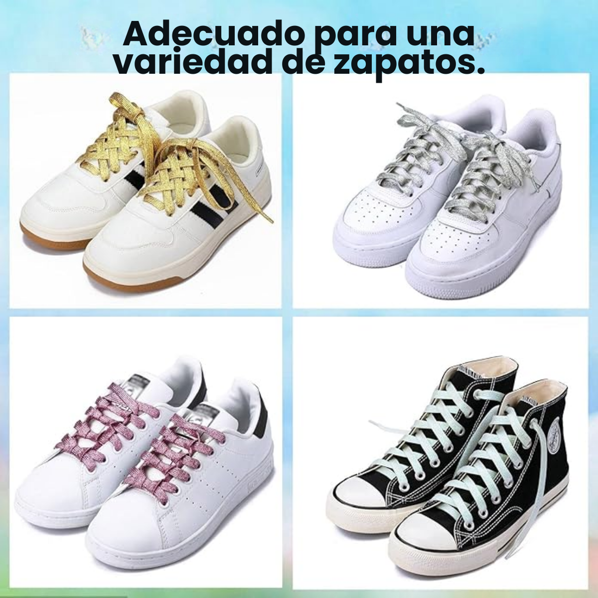 Foto 3 | 5 Pares Agujetas Planas Glitter Cordones Zapato Tenis Brillo
