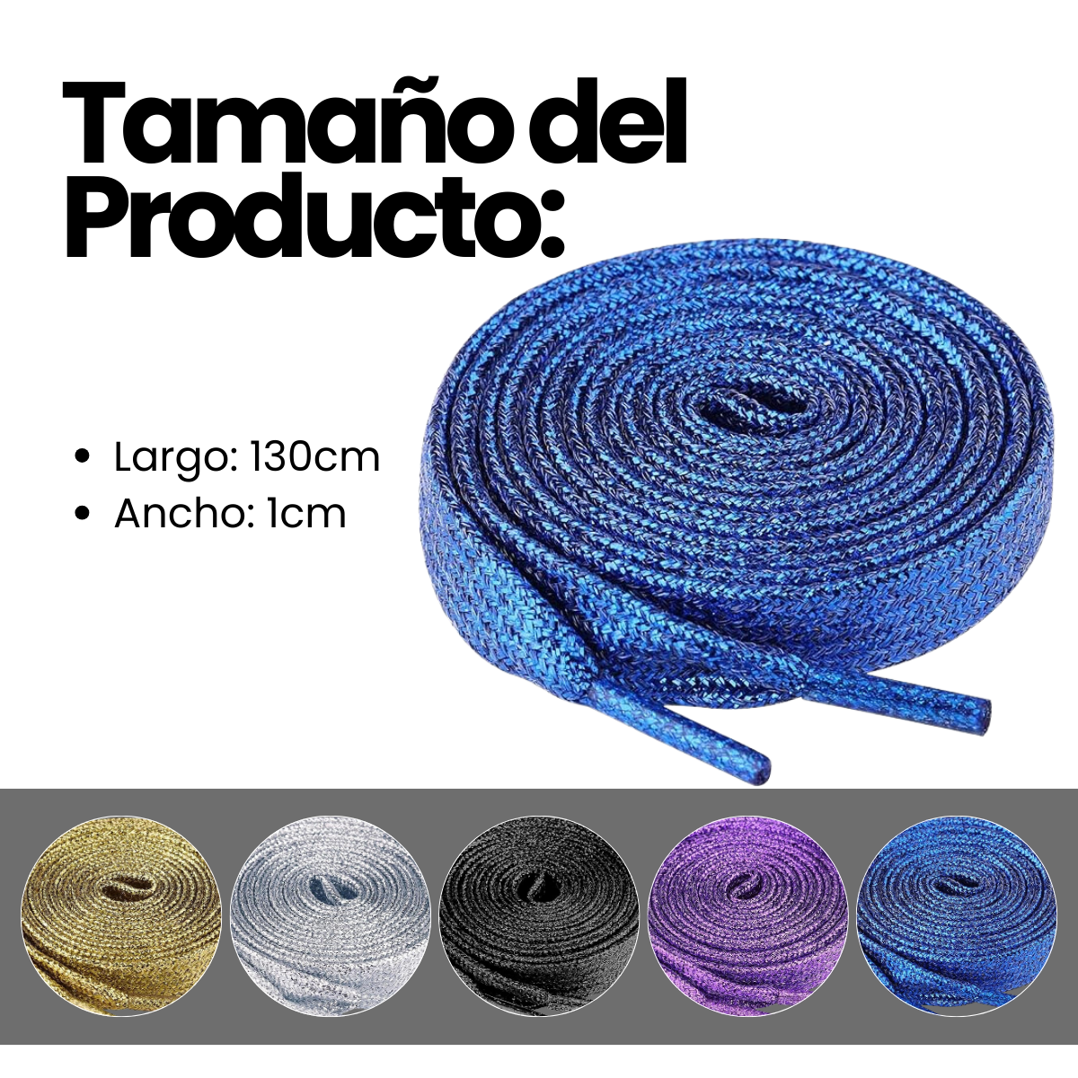 Foto 5 pulgar | 5 Pares Agujetas Planas Glitter Cordones Zapato Tenis Brillo