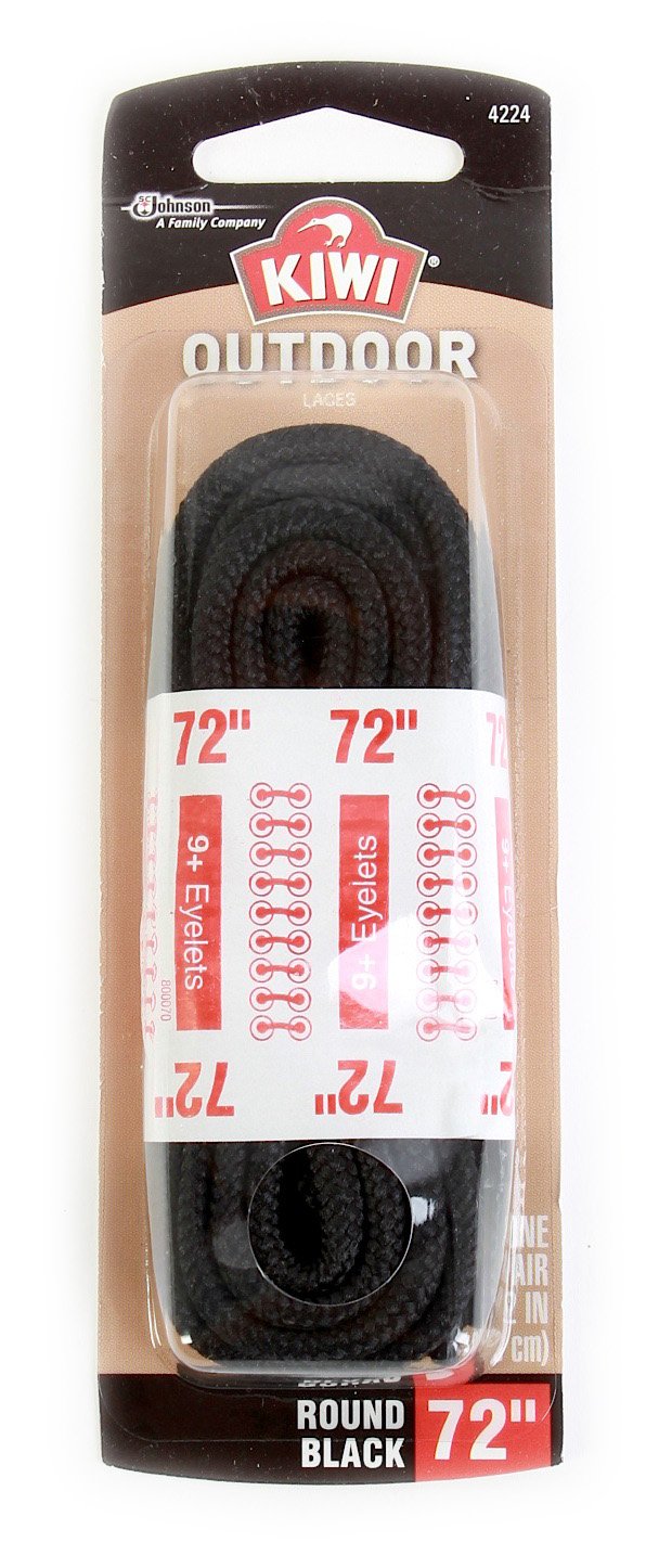 Foto 2 pulgar | Cordones Para Zapatos Kiwi Outdoor Redondos Negros  183 Cm  1 Par (paquete De 3) - Venta Internacional.