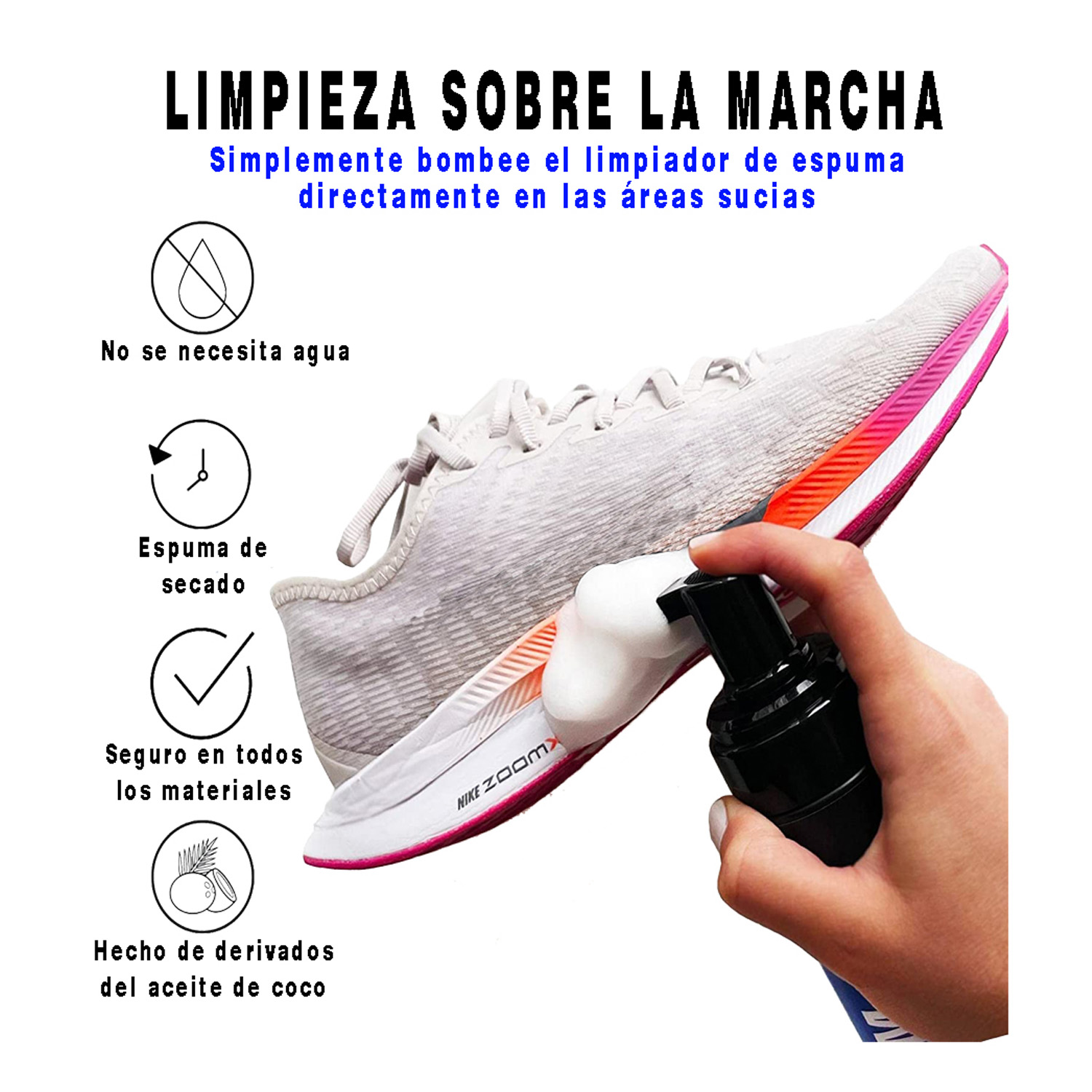 Foto 6 pulgar | Espuma de Limpieza de Tenis y Zapatos, no necesita agua, secado rápido, no tóxico Shoozas