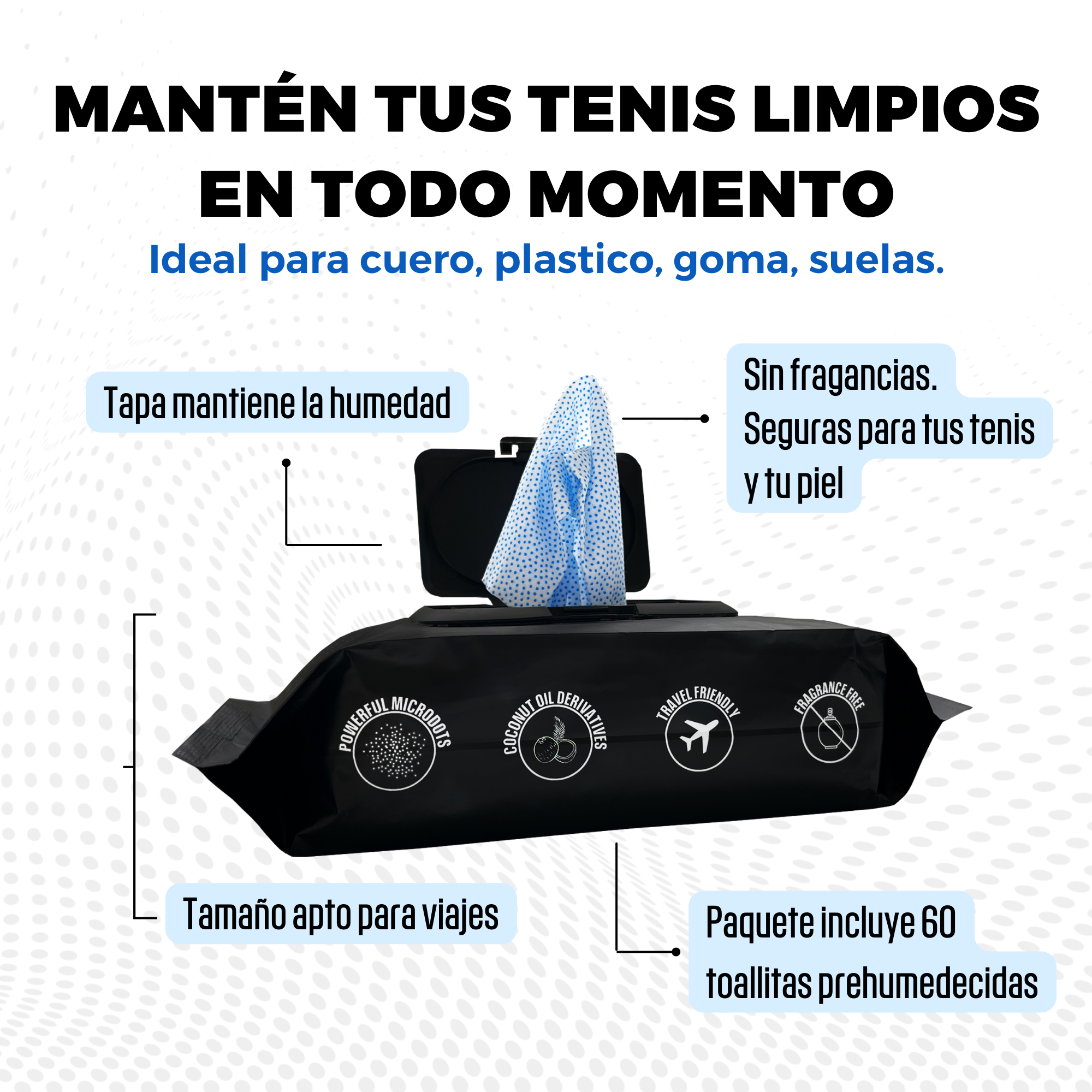 Foto 3 pulgar | Toallitas de Limpieza de Tenis y Zapatos - Paquete de 60 Toallitas con doble poder Shoozas