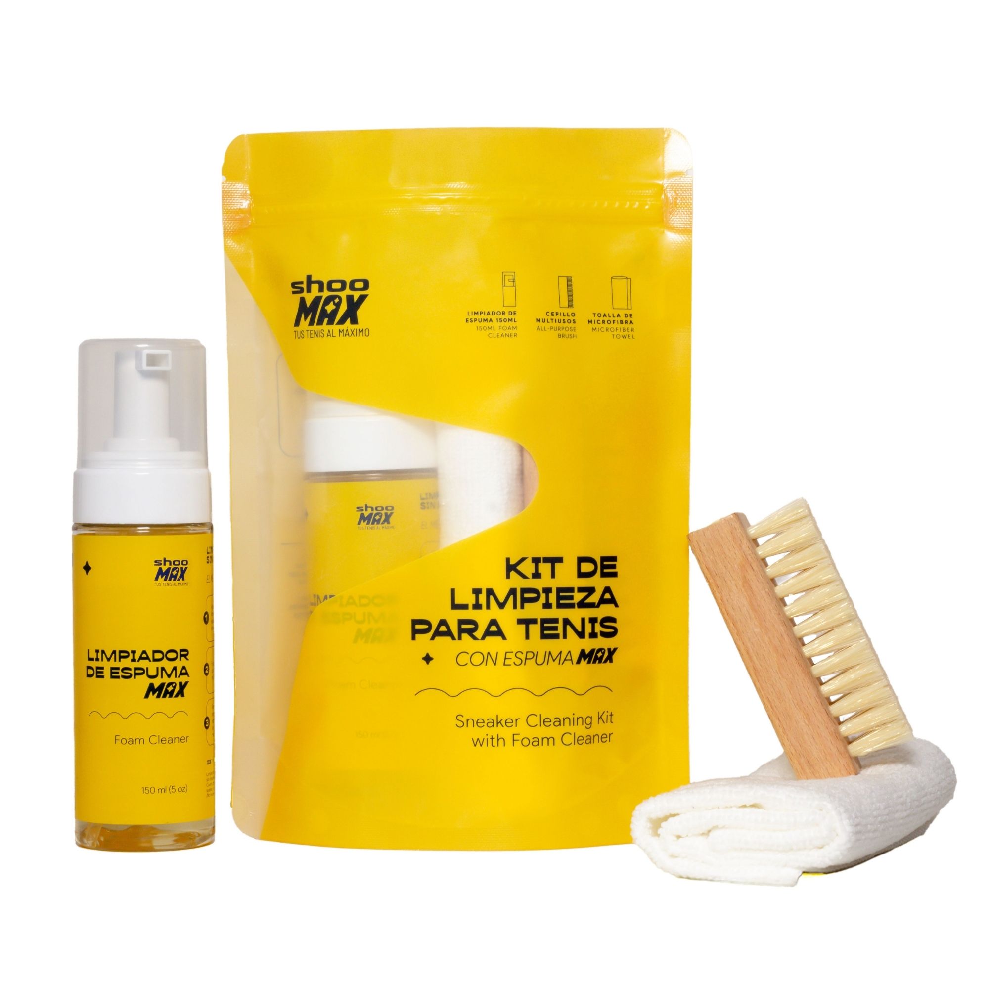 Kit De Limpieza Para Tenis Con Espuma Limpiadora - No Necesita Agua, Secado Rápido, No Tóxico, Limpieza Sin De