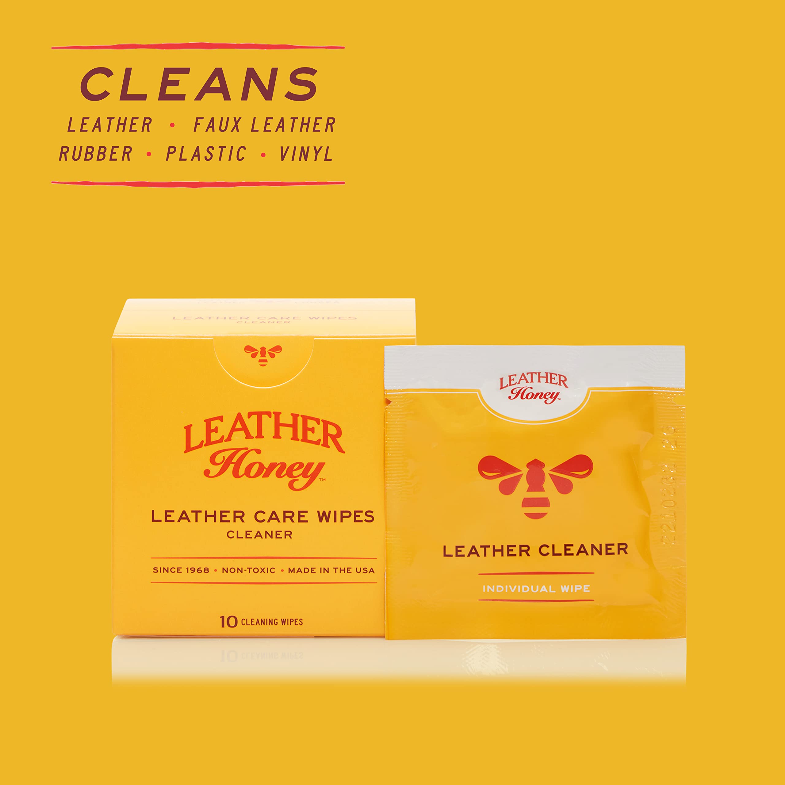 Foto 2 | Toallitas Limpiadoras De Piel Leather Honey Clean On-the-go, 10 Unidades - Venta Internacional.