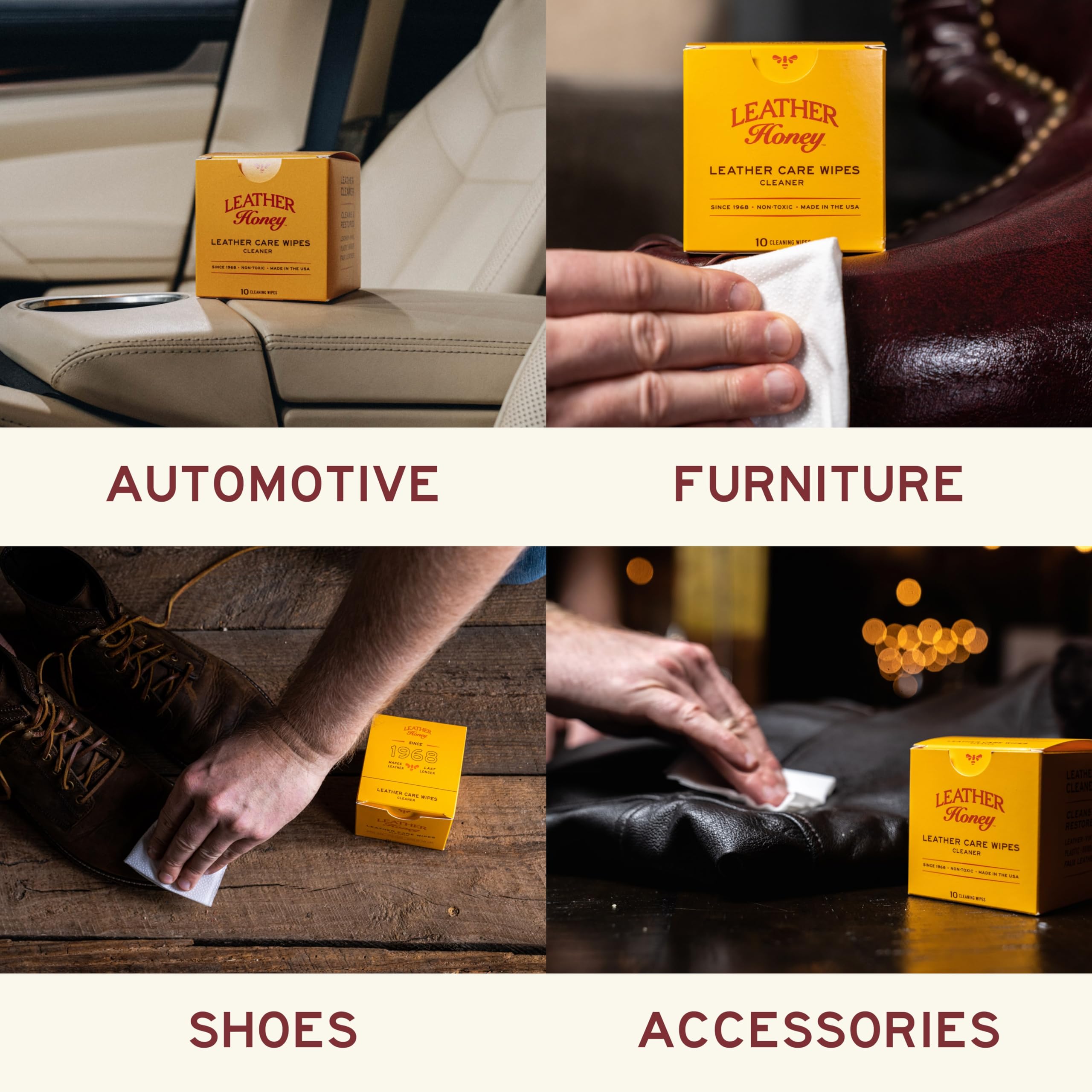 Foto 4 pulgar | Toallitas Limpiadoras De Piel Leather Honey Clean On-the-go, 10 Unidades - Venta Internacional.