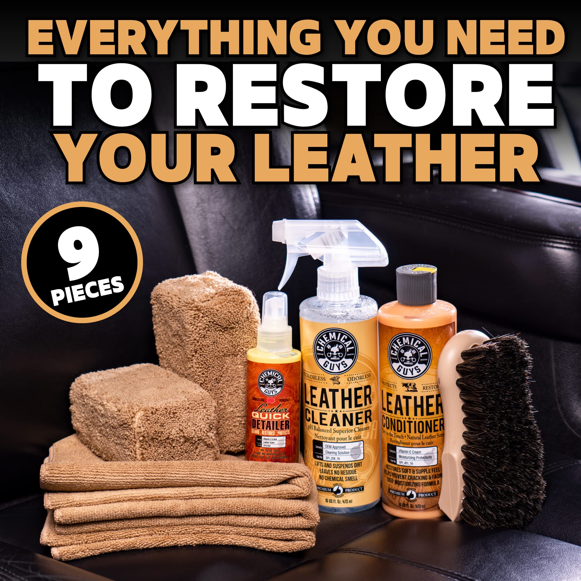Foto 2 | Kit Detallado De Limpiadores Y Acondicionadores De Cuero Chemical Guys - Venta Internacional.